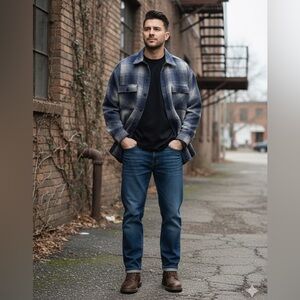 VTG Raw Rags Plaid Shirt Jacket 75% Wool Cold Weather Men’s Size XL